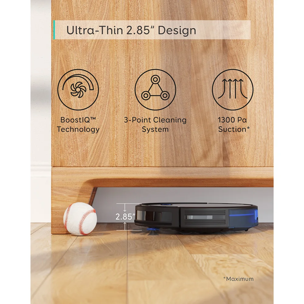eufy [BoostIQ] RoboVac 15C,Wi-Fi,1300Pa Super-Thin,Quiet, Self-Charging Robot Vacuum Cleaner for Hard Floors&Medium-Pile Carpets