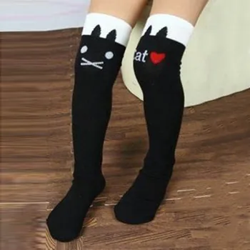 

Cotton Knee High Socks Children In tube Socks Striped knee girls Straight Colorful Socks