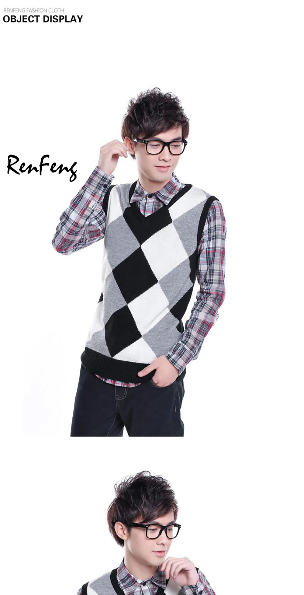 Brand Clothing Pullover Sweater Men Autumn V Neck Slim Wool Knit Vest Sweaters Sleeveless Men's Warm Sweater Cotton Casual vest (13)