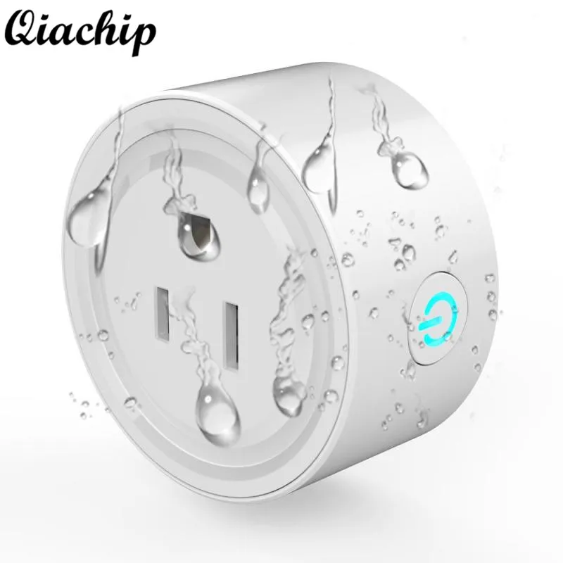 

QIACHIP US Plug WiFi Smart Home IP67 Waterproof Socket Voice App Remote Control 2.4G WiFi Technology Indoor and Outdoor Outlet
