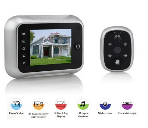 3.5" TFT LCD Color Screen door bell viewer digital door