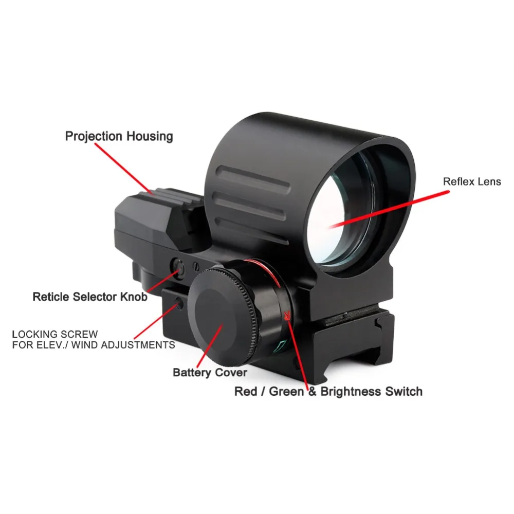 Air GUN Tactical Optics Riflecope Holographic Reflex 4 Reticles Red