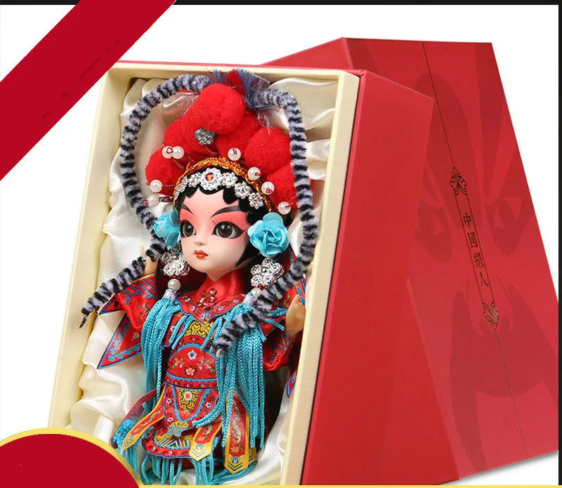 

6 Inch Q Version of Peking Man Silk Chinese Characteristics Chinese Silk People Beijing Opera Dolls Silk Abroad Foreign Souvenir