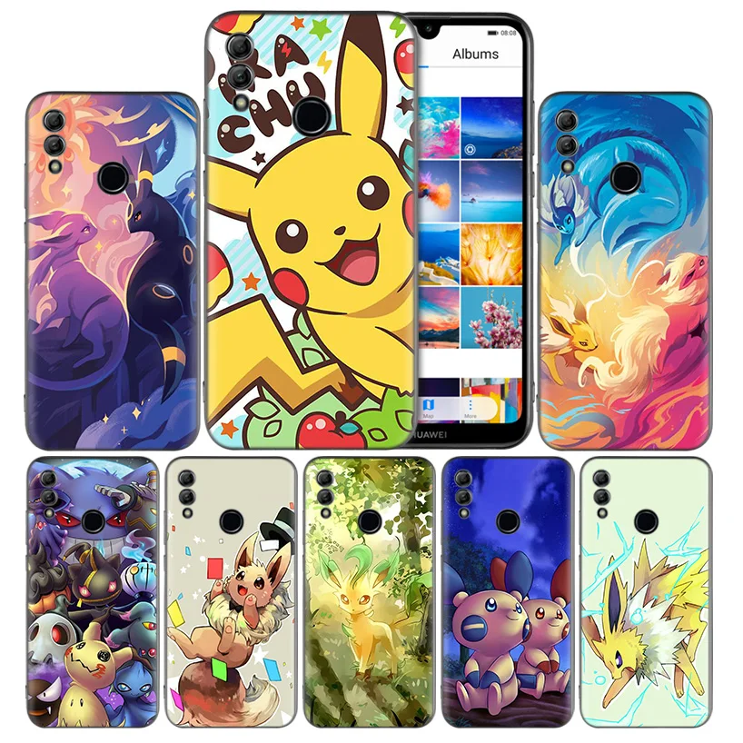 

cartoon pokemons eevee pika Silicone Case Cover for Huawei Honor 8X 8C 8A 8S 10 10i 20i 20 Play Y9 Y7 Y6 Y5 Lite Pro 2018 2019