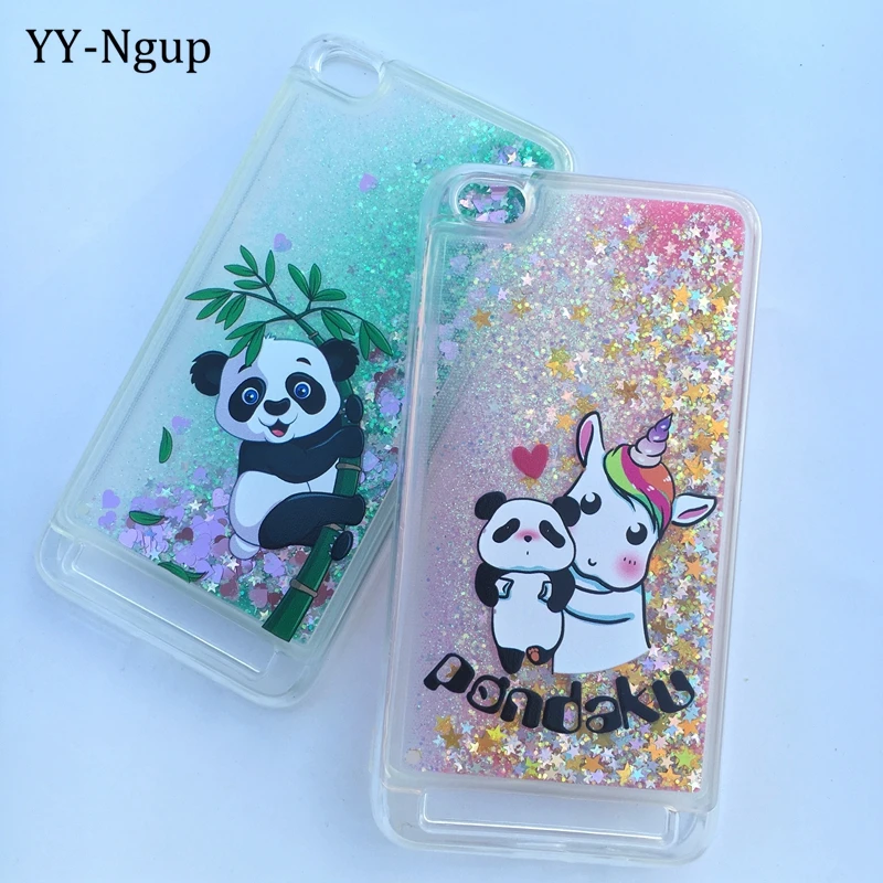

Xiaomi Redmi 5A Phone Case Cute Panda Unicorn Glitter Sequin Liquid Quicksand Case on for Funda Xiaomi Redmi 5A Xiomi Case Cover