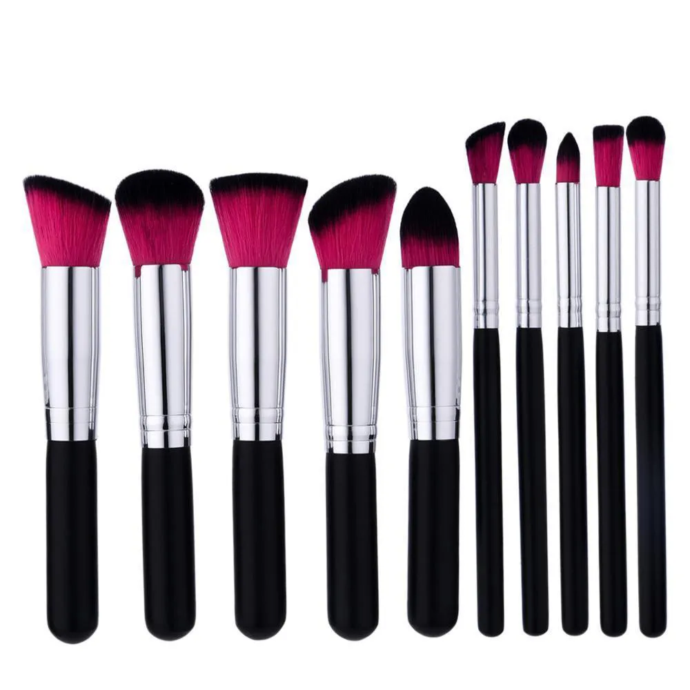 

GUJHUI 10pcs Cosmetic Makeup Brushes Set Foundation Eyebrow Concealer Brushes face Powder Contour make Up pincel maquiagem