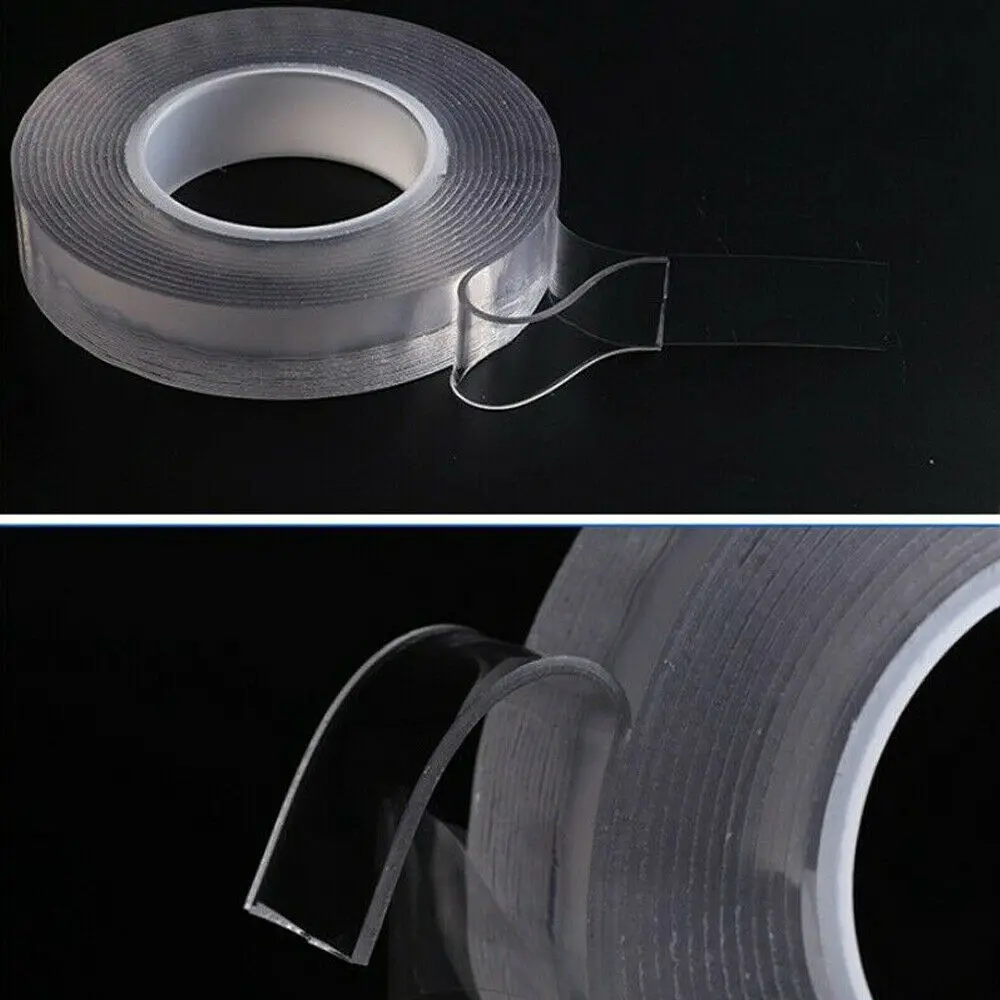 1 roll 1m/3m/5m Multifunctional transparent Double-Sided Adhesive Nano Tape Traceless Washable Removable Tapes Gel Grip Sticker - Цвет: Прозрачный