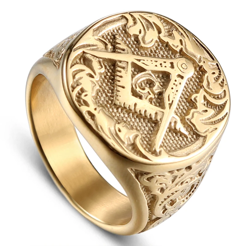 CHUKUI, модное кольцо, ювелирное изделие, винтажное, очаровательное, масонская печатка, кольца, золото, цвет, титан, нержавеющая сталь, кольцо масоны для мужчин