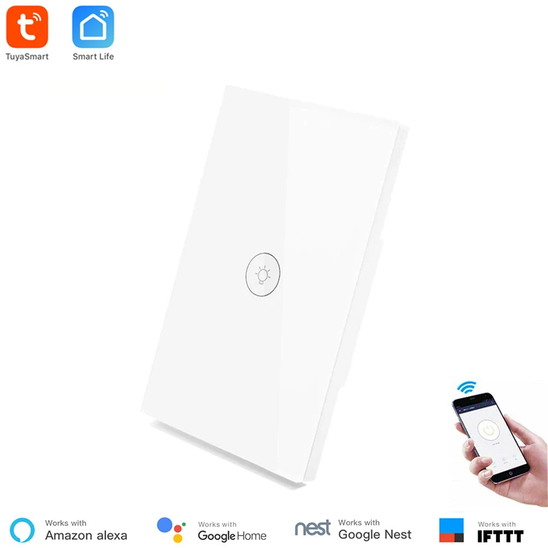 

US/AU Tuya Smart Wifi Wall Light Switch 1 2 3 Gang Touch/WiFi/APP Remote Smart Home Wall Touch Switch Work with Alexa Google