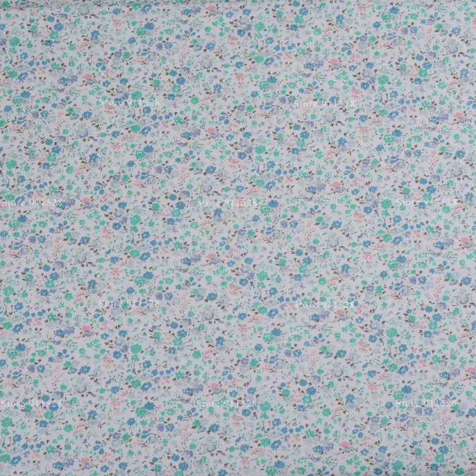 36 Small Flowers Printed 100% Cotton Floral Poplin Fabric for Dress Shirts Patchwork Quilting Cloth Sewing Tissue 145cm 57inch | Дом и сад