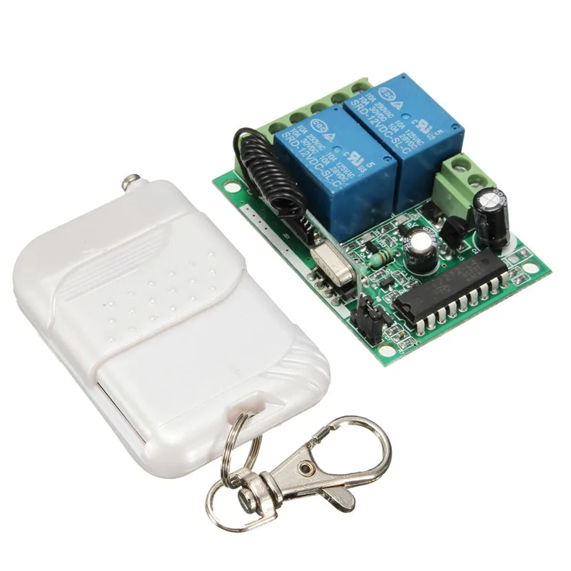 100M DC 12V 10A Relay 2CH Wireless Remote Control Switch Transmitter Receiver 315MHz