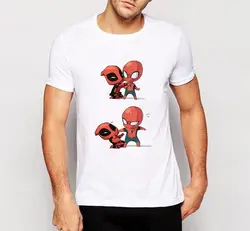 Для мужчин футболка крутая Мода Футболка с изображением в стиле аниме Новинка Superhero Уэйд Уилсон Дэдпул смешные футболки кампус Стиль