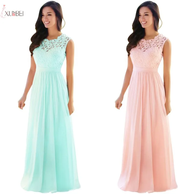 

Elegant Pink Chiffon Long Evening Dress Scoop Neck Sleeveless Evening Gown robe de soiree Real Photo