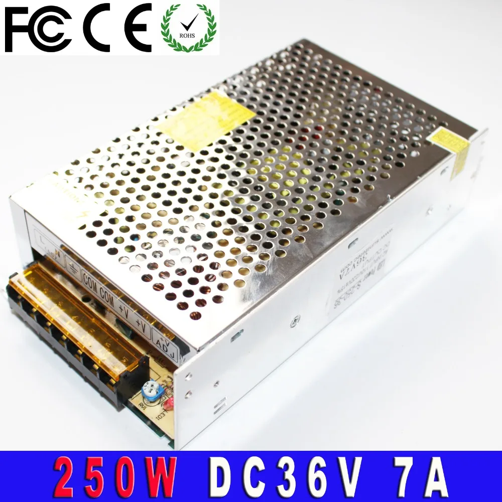 Single Output Uninterruptible Adjustable 36v 250w Switching power supply unit 110v 220v ac to dc smps for LED Strip light cnc