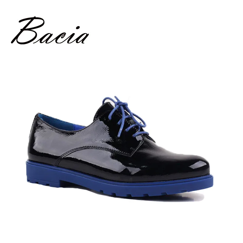 

Bacia Women Quality Flats Genuine Leather Lace-up Shoes For Spring Autumn Handmade Large Size Footwear Casual Wear Shoes VE009