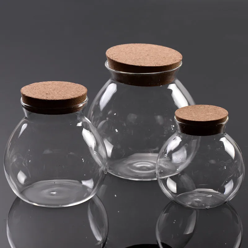 Диаметр = 15 см Большой размер пробковая крышка стеклянная бутылка микро-ландшафтное стекло Террариум ваза украшение дома чай контейнер для хранения