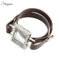 5pcs-lot-Fashion-4Colors-Rhinestone-Magnetic-Glass-Floating-Locket-with-Leather-Wrap-Locket-Bracelet-for-Charms