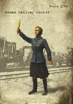 

1/35 Woman railway worker toy Resin Model Miniature Kit unassembly Unpainted