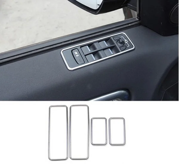 

Chrome Car Door Window Switch Panel Cover Trim Car Window Glass Button Cover Trim For Land Rover Discovery Sport 2015 2016 2017