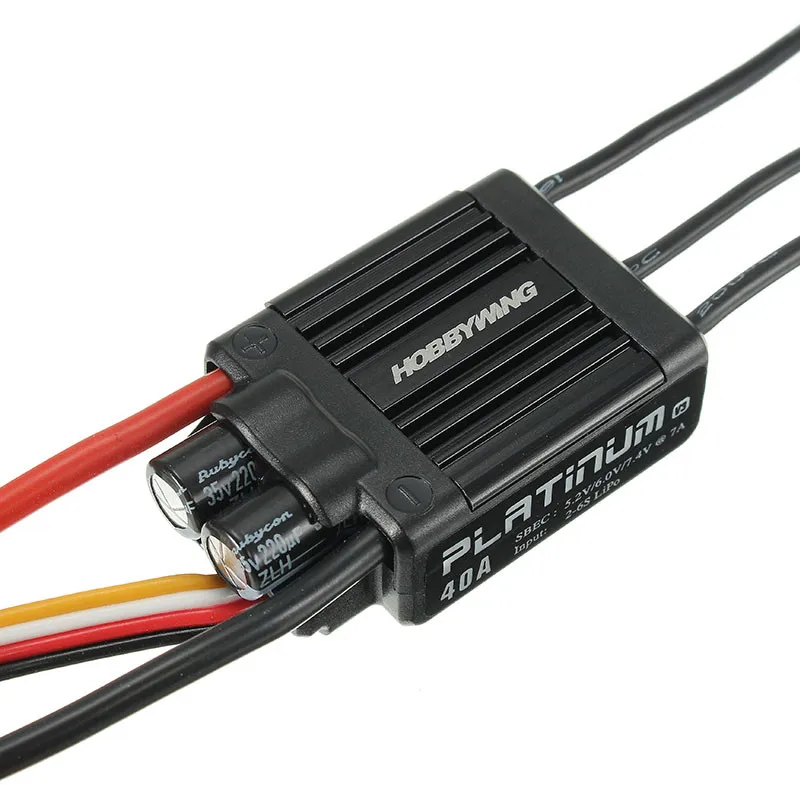 

Original Hobbywing Platinum 40A V4 ESC Electronic Speed Controller For 450 Helicopter Airplane High-performance Microprocessor