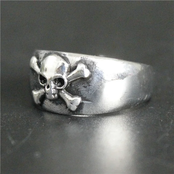 Серебряный браслет череп с крестом кольцо с костями 316L нержавеющая сталь высокое качество мода дизайн байкерское кольцо