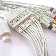 Совместимый кабель Datex EKG с 10 проводами, кабель ECG