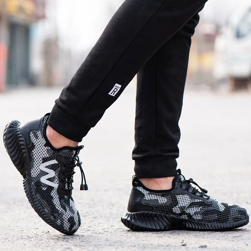 

men's sneakers comfortable summer men's shoes Summer Couple Anti Puncture Work Shoes Mesh Breathable Wear Fashion Safety Shoes