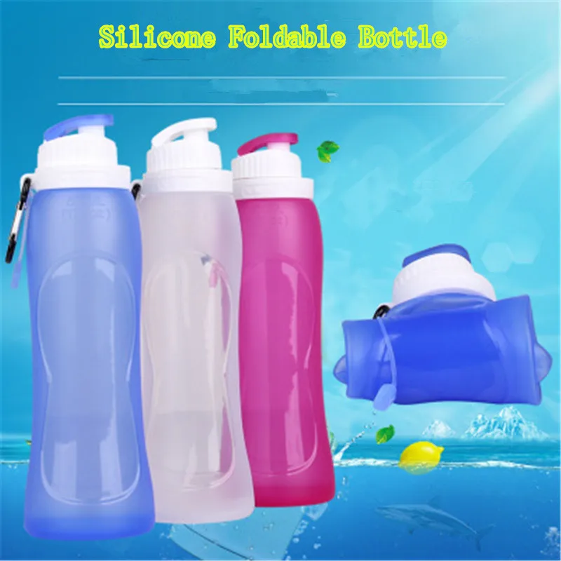 

2017 500ML Creative Collapsible Foldable Silicone drink Sports Water Bottle Camping Travel my plastic bicycle bottle
