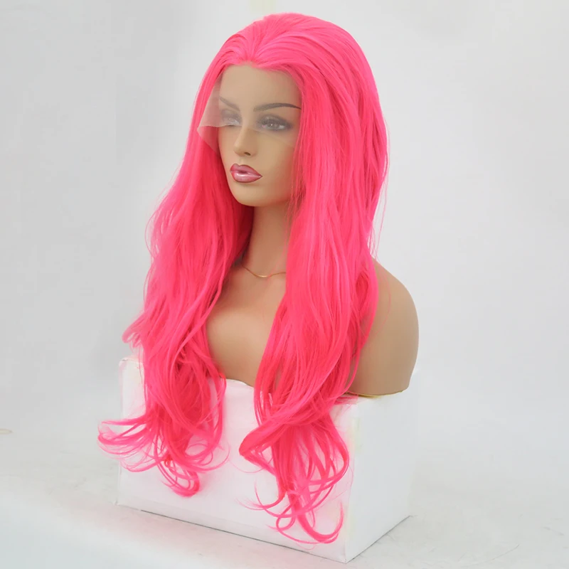 Charisma синтетические парики на шнурках для черных женщин 26 дюймов длинные волнистые волосы парик с волосами младенца жаростойкий розовый парик