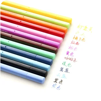 

12 pcs Candy color gel ink pen Simple slim body 0.5mm roller ball pens Scrapbooking Stationery Office school supplies DB985