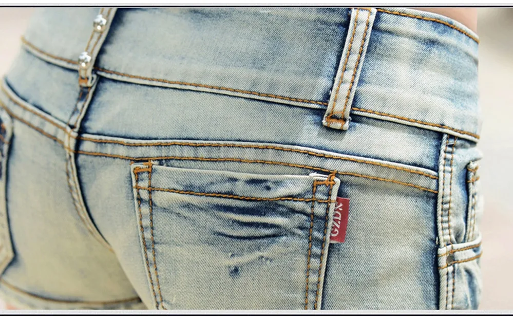 Сексуальные мини рваные джинсовые шорты для женщин Летние Стильные потертые шорты Дамский притягательный. лёгкий Синий Облегающий Джинсовый шорты