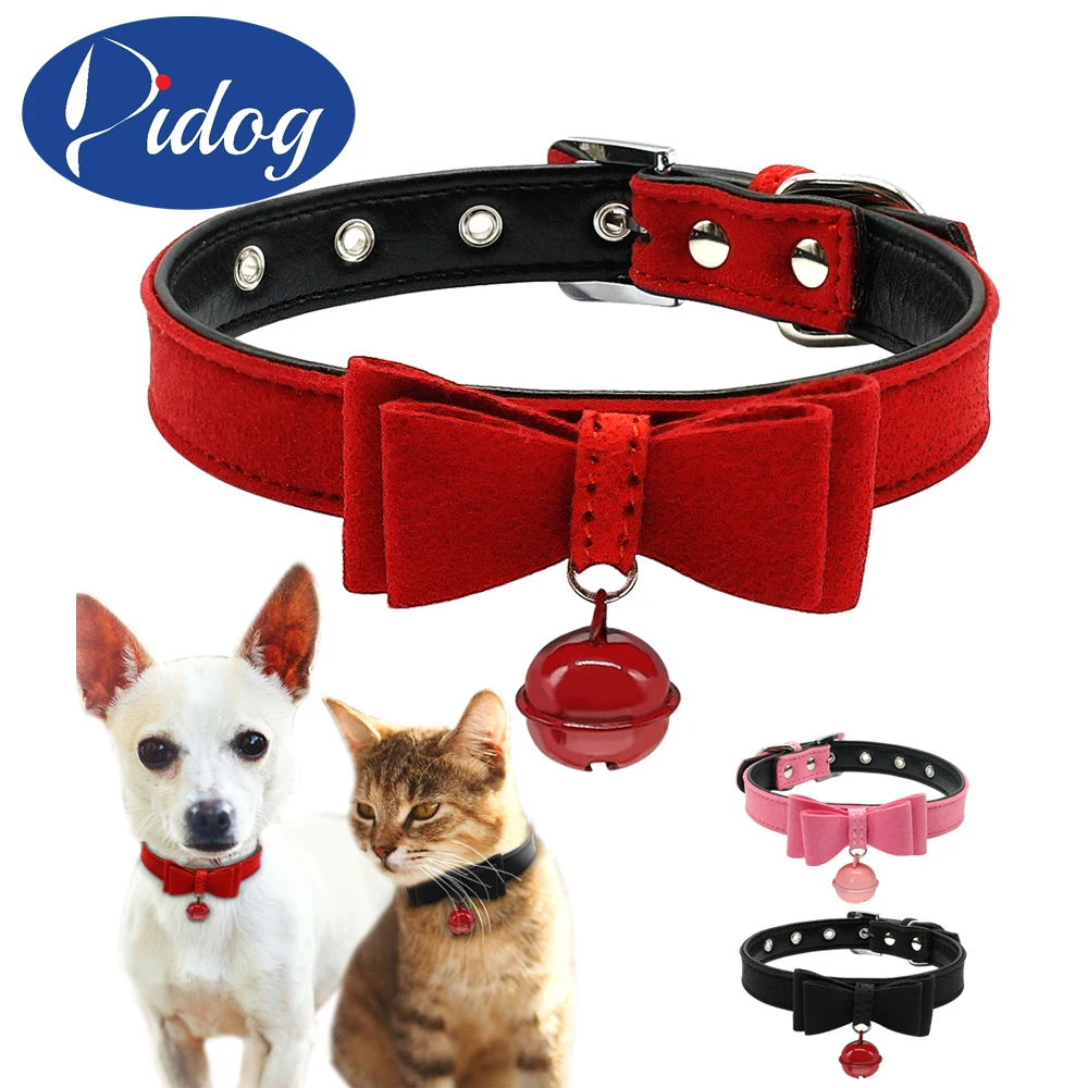 Inner Padded Dog Cat Collar Puppy Small Dogs Collars With Bell and