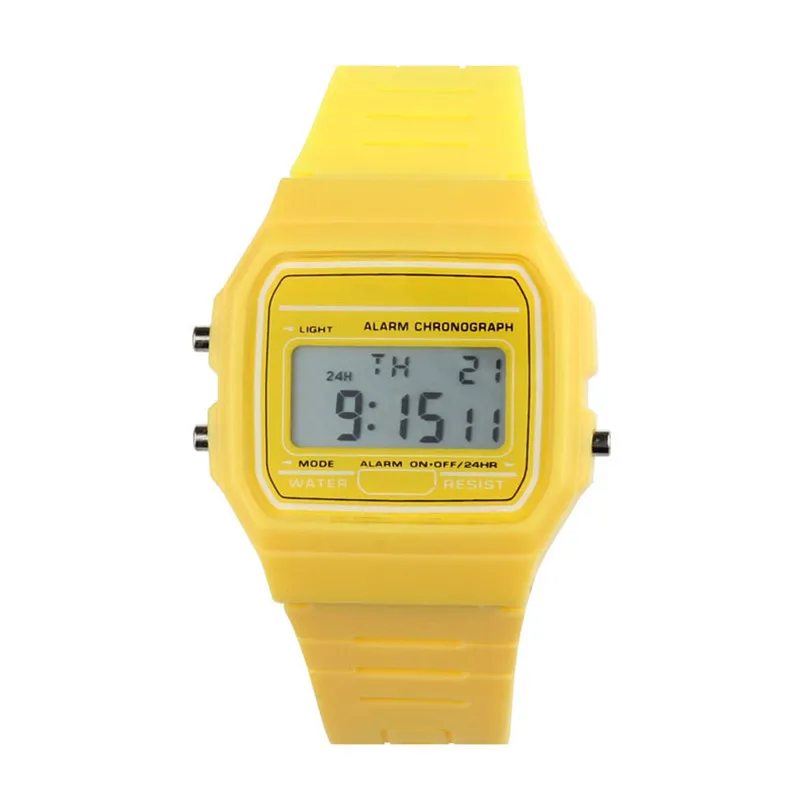 

New Silicone Rubber Strap Boys Girls Watches Bright Color Retro Vintage Students Digital Wrist Watch Creative Jun21