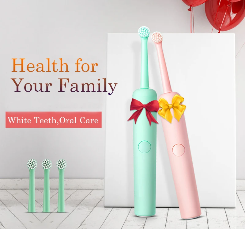 Joincare мягкий силиконовый перезаряжаемая электрическая зубная щетка для взрослых и детей цветной бытовой 3 шт. Замена щеток 100 V-240 V B3