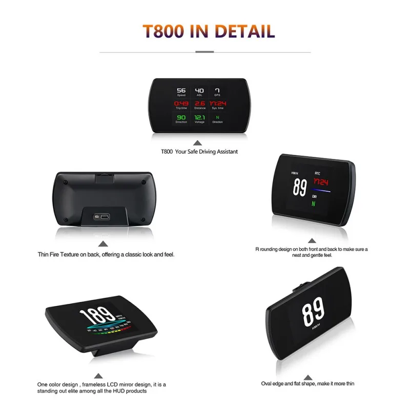  T800 Hud Auto Head Up Display OBD GPS Auf-bord Auto Computer Smart Digital Meter HD OBD2 Display Ta
