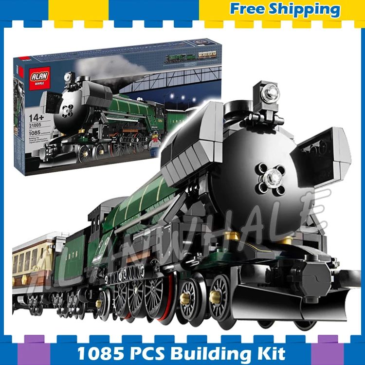 1085pcs Creator Trains Emerald Night Train Steam Locomotive 21005 Model Building Blocks Assemble Gifts Sets Compatible with Lego 1085pcs Creator Trains Emerald Night Train Steam Locomotive 21005 Model Building Blocks Assemble Gifts Sets Compatible with Lego