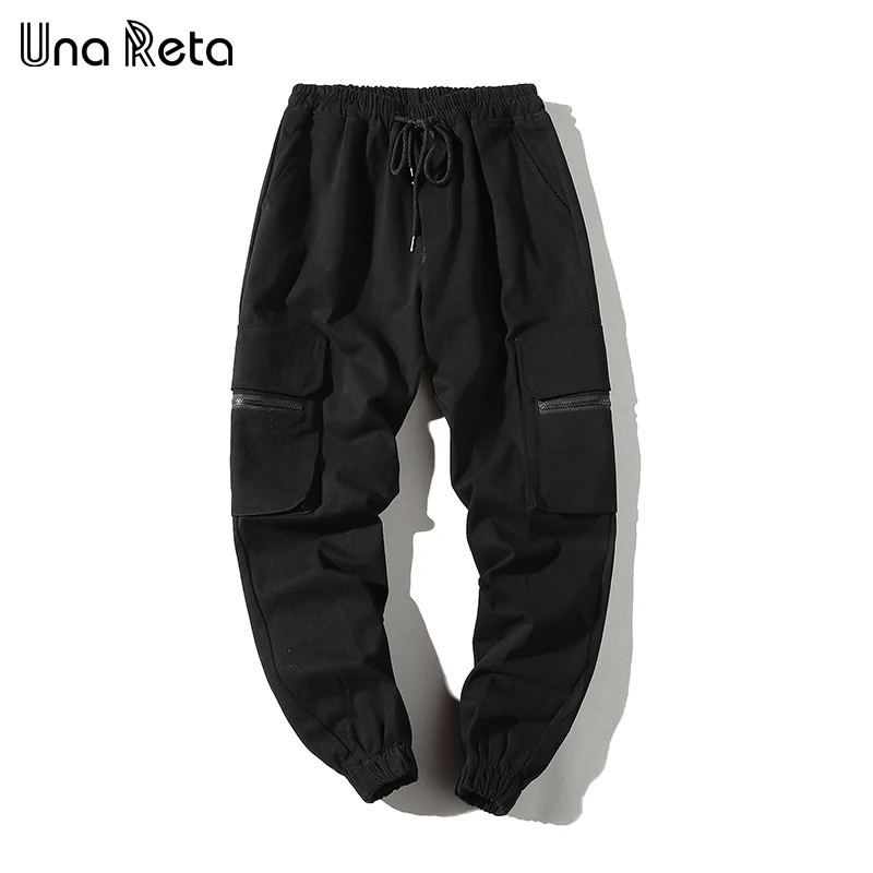 Una Reta Men's Harem Pants 2019 New Hip Hop Casual Male Tatical Joggers Trousers Fashion Streetwear Side Pockets Cargo Pants|Узкие