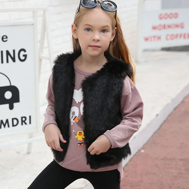 Baby Girls Faux Fur Vest 2017 New Baby Clothing Cute Outerwear Babies