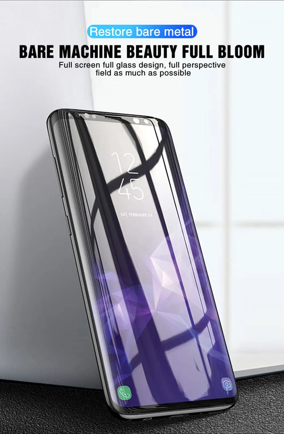 40D Full Curved Tempered Glass For Samsung Galaxy S8 S9 Plus Note 8 9 Screen Protector Glass For Samsung S7 Edge Protective Film