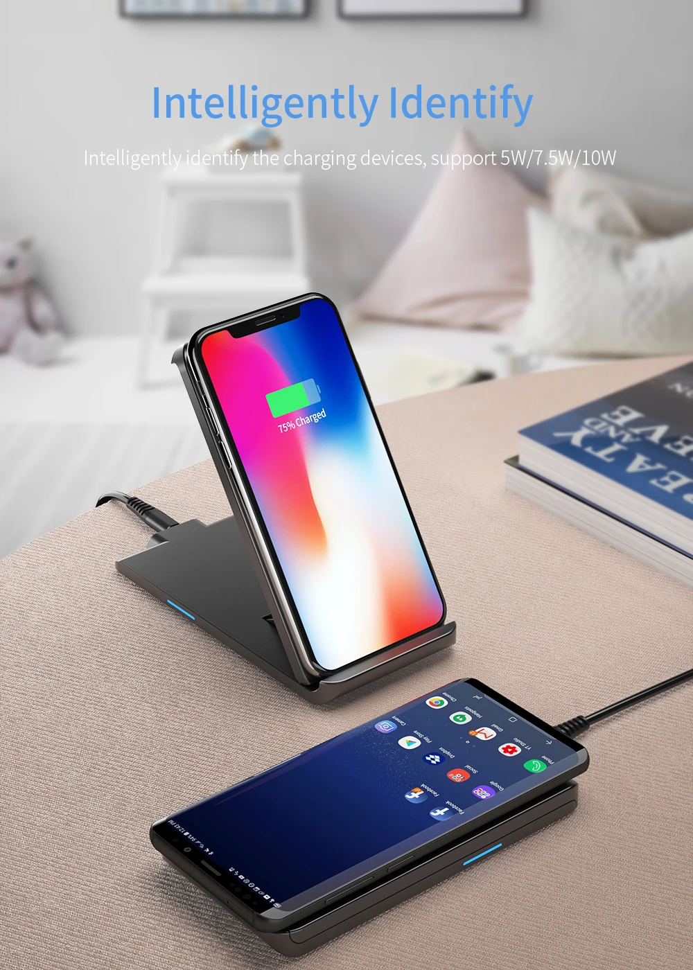 Беспроводное зарядное устройство Essager Qi для iPhone X samsung Xiaomi Mi 9 huawei P30 Pro 10W быстрое зарядное устройство Беспроводная зарядная док-станция