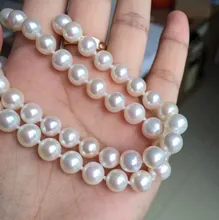 Eternal wedding Women Gift word 925 Sterling silver real 925 silver real natural big Natural pearl necklace 8-9mm blemish light Eternal wedding Women Gift word 925 Sterling silver real 925 silver real natural big Natural pearl necklace 8-9mm blemish light