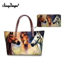 Ретро Crazy Horse печатных женские сумки для покупок сумки через плечо винтажная сумка-мессенджер кожаный кошелек дорожные сумки на заказ изображения