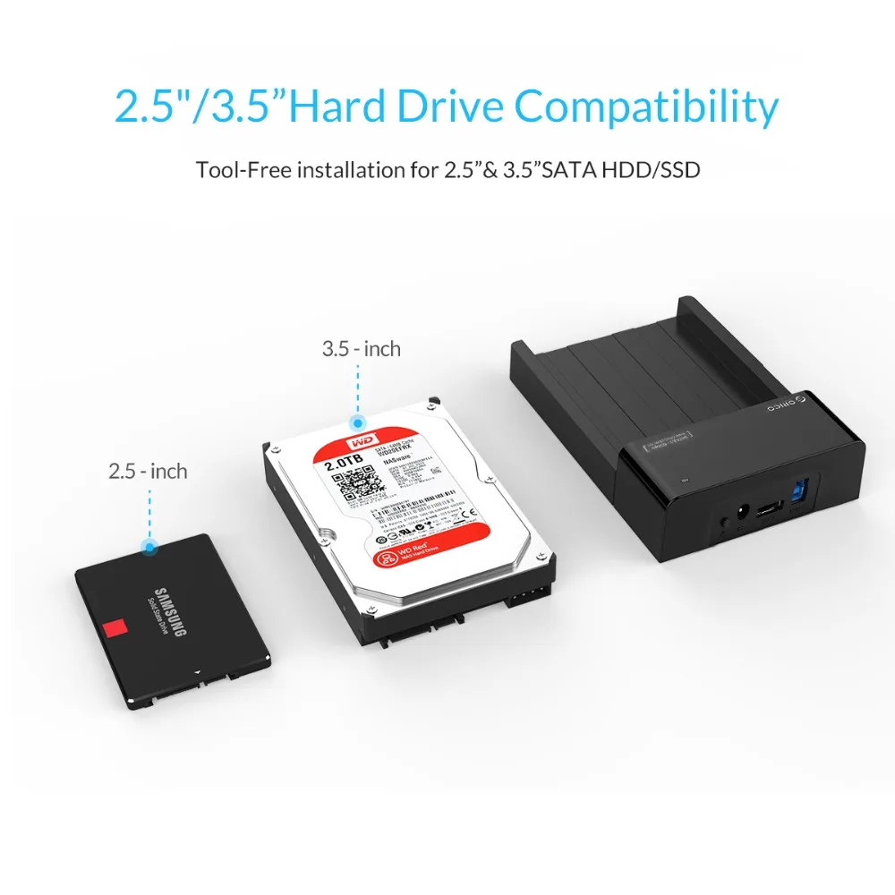 Док станция ORICO USB 3 0 и eSATA для жестких дисков 2 5 дюйма SATA черная (6518SUS3 V2)|drive docking|hard