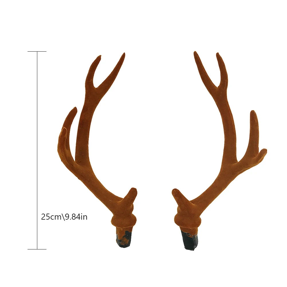 Пара имитации головной убор с рогами оголовье Флокирование искусственные рога оленя Sika DIY аксессуары для рождественской вечеринки S