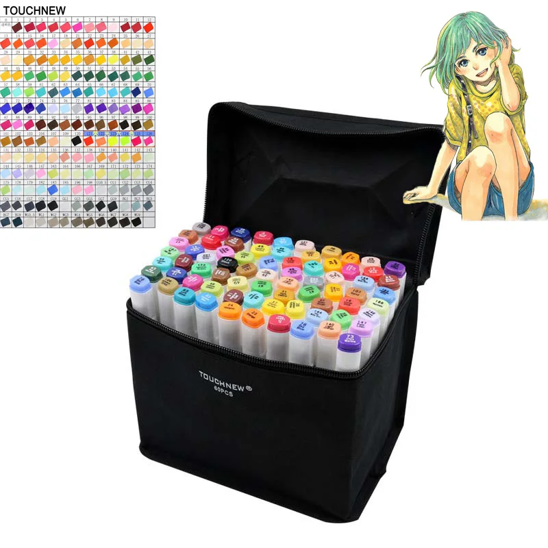 Marcadores da Arte touchnovidade markery 30/60/80/168 cores artist Product Peso : One: 15g