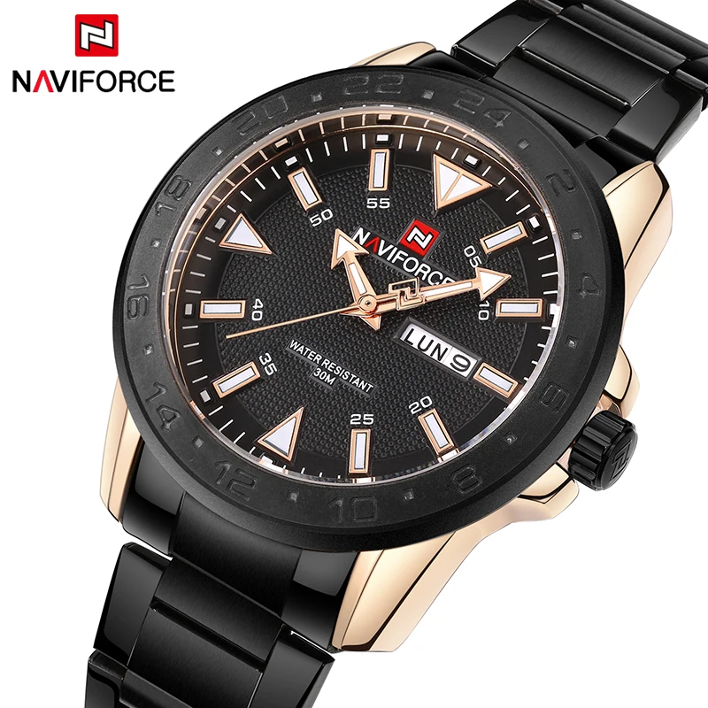

Top Luxury Brand NAVIFORCE Men Military Sports Watches Men's Quartz Waterproof Clock Full Steel Wristwatches Relogio Masculino