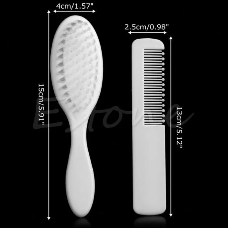 2pcs Set Cute Baby Boy Girl Kids Gentle Soft Hair Brush Comb Set Newborn Hair Brush Infant Massager Comb