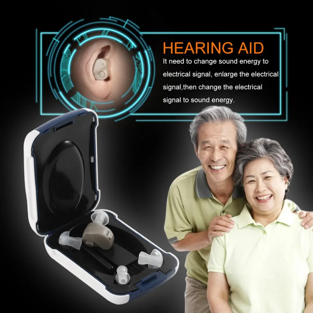 Маленький в уши усилитель звука голоса Регулируемый тон мини слуховой аппарат