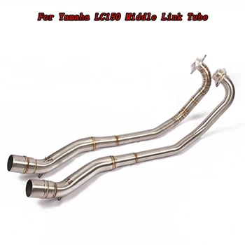 

Slip-On LC150 Tube Motorcycle Full Exhaust System Header Link Middle Pipe Without Muffler For Yamaha LC 150