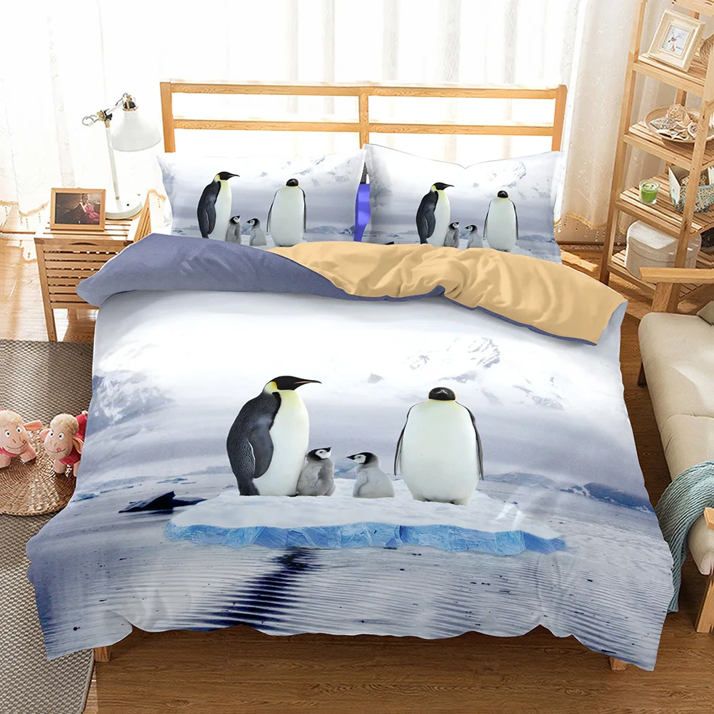 3d Пингвин постельных принадлежностей Мандала Стёганое одеяло покрывало мир дизайн постельное белье богемный мини Ван постельное белье 3 шт. BE1131